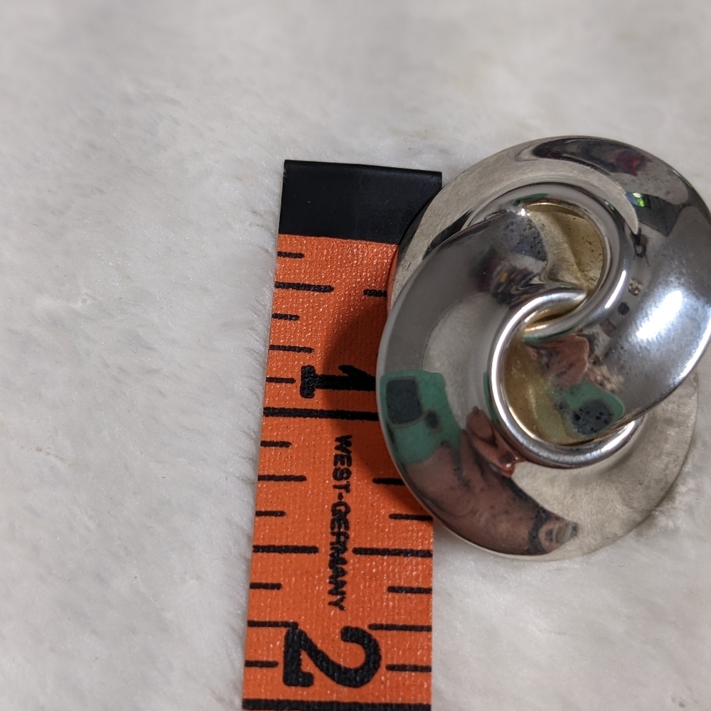 Vintage 80's Silvertone Knot Clip Earrings - Picture 7 of 7